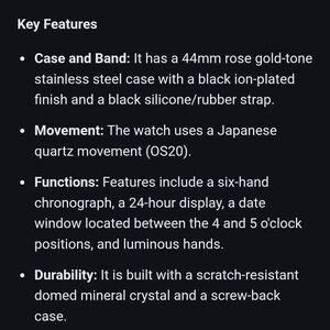 Bulova Rose Gold Smartwatch with Black Strap